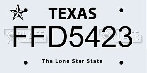 FFD5423 Texas License Plate