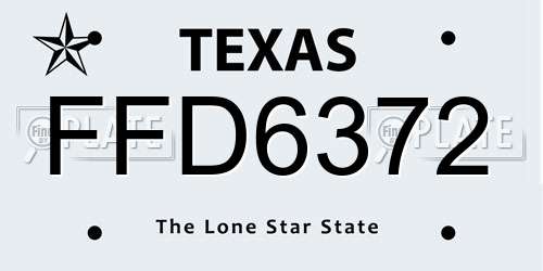 FFD6372 Texas License Plate