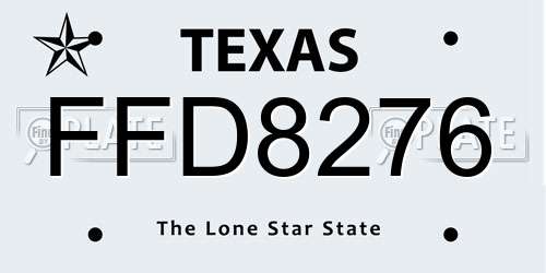 FFD8276 Texas License Plate