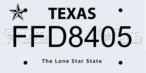 FFD8405 Texas License Plate