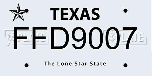 FFD9007 Texas License Plate