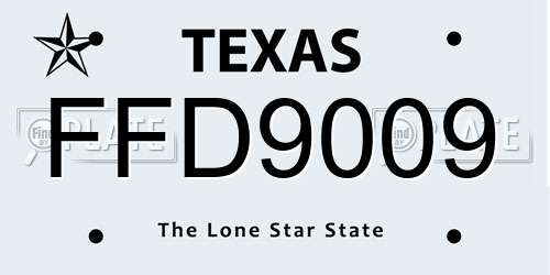 FFD9009 Texas License Plate