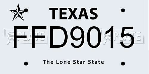 FFD9015 Texas License Plate
