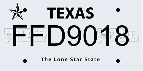 FFD9018 Texas License Plate