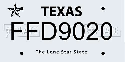 FFD9020 Texas License Plate