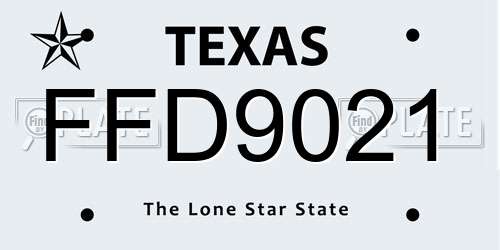 FFD9021 Texas License Plate