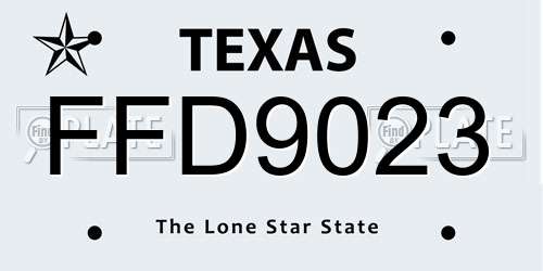 FFD9023 Texas License Plate