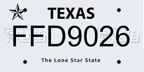 FFD9026 Texas License Plate