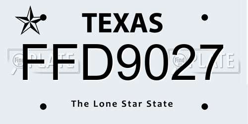 FFD9027 Texas License Plate