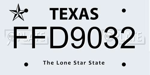 FFD9032 Texas License Plate