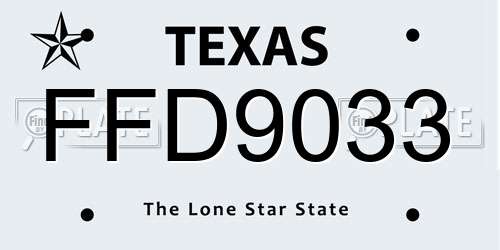 FFD9033 Texas License Plate