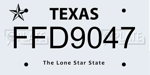 FFD9047 Texas License Plate