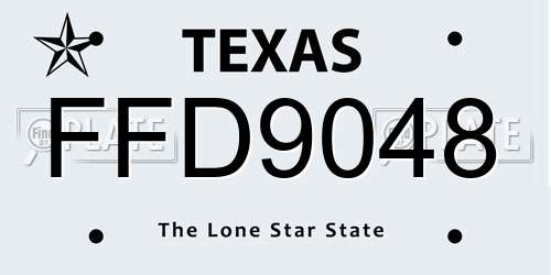 FFD9048 Texas License Plate
