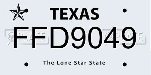 FFD9049 Texas License Plate