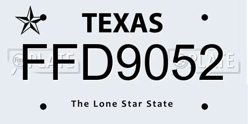 FFD9052 Texas License Plate