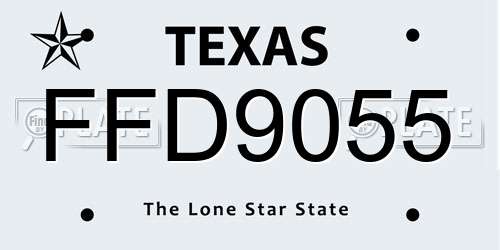 FFD9055 Texas License Plate