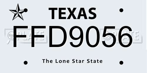 FFD9056 Texas License Plate