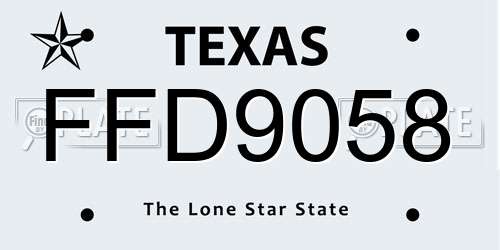 FFD9058 Texas License Plate