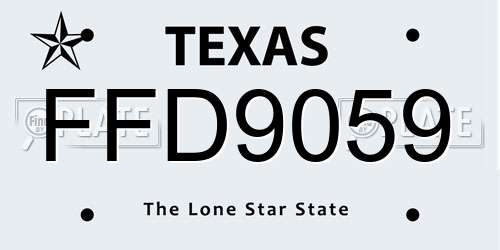FFD9059 Texas License Plate