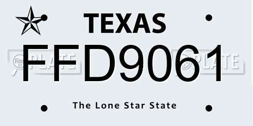 FFD9061 Texas License Plate