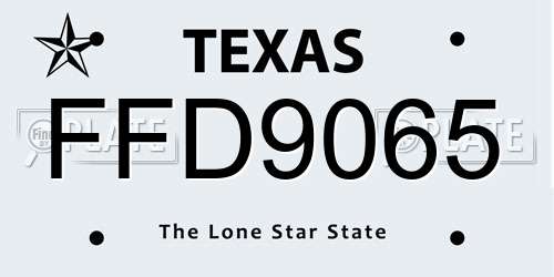 FFD9065 Texas License Plate