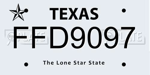 FFD9097 Texas License Plate