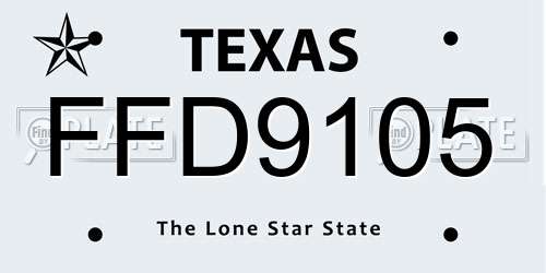 FFD9105 Texas License Plate