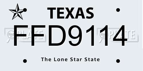 FFD9114 Texas License Plate