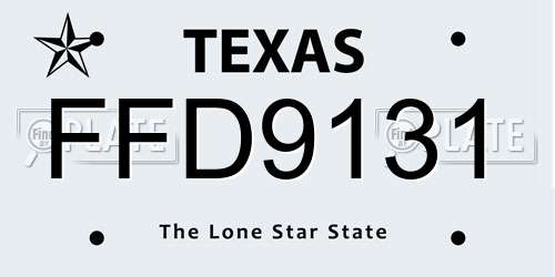 FFD9131 Texas License Plate