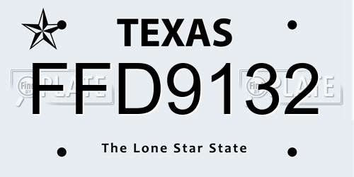 FFD9132 Texas License Plate