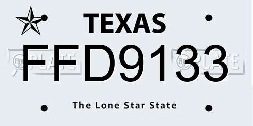 FFD9133 Texas License Plate