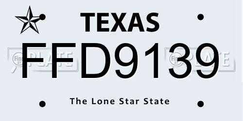 FFD9139 Texas License Plate