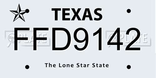 FFD9142 Texas License Plate