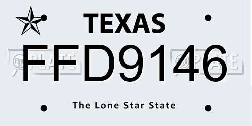 FFD9146 Texas License Plate