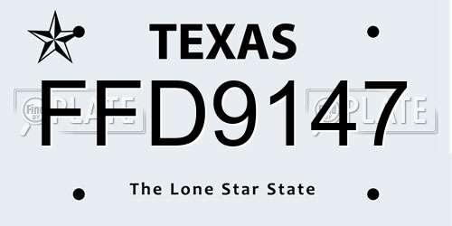 FFD9147 Texas License Plate
