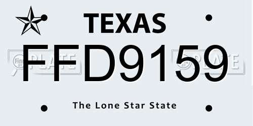 FFD9159 Texas License Plate