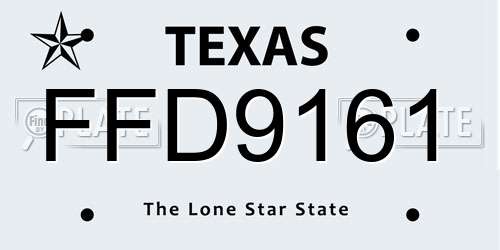 FFD9161 Texas License Plate