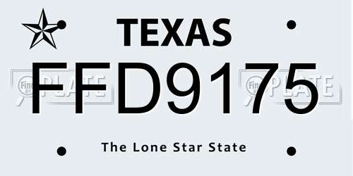 FFD9175 Texas License Plate