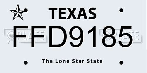 FFD9185 Texas License Plate