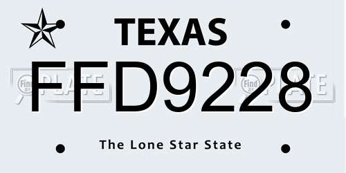 FFD9228 Texas License Plate