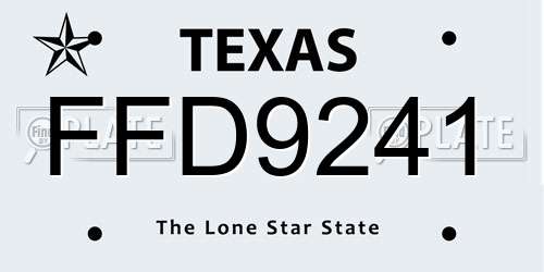 FFD9241 Texas License Plate
