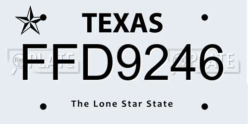 FFD9246 Texas License Plate