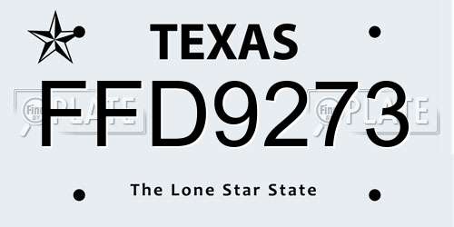 FFD9273 Texas License Plate