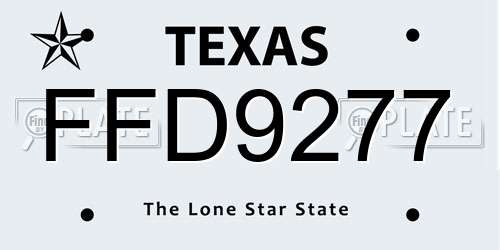 FFD9277 Texas License Plate