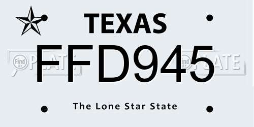 FFD945 Texas License Plate