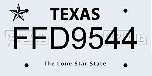 FFD9544 Texas License Plate