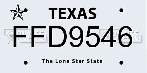 FFD9546 Texas License Plate