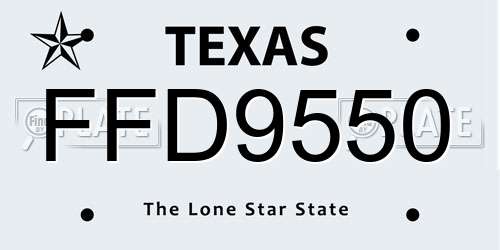 FFD9550 Texas License Plate