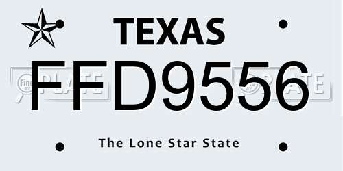 FFD9556 Texas License Plate