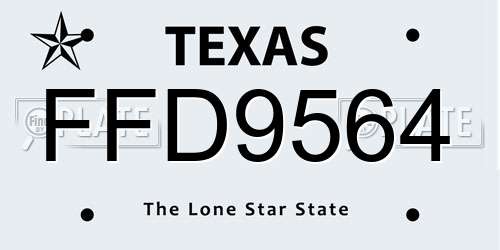 FFD9564 Texas License Plate